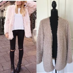 Faux Fur Pink Overcoat